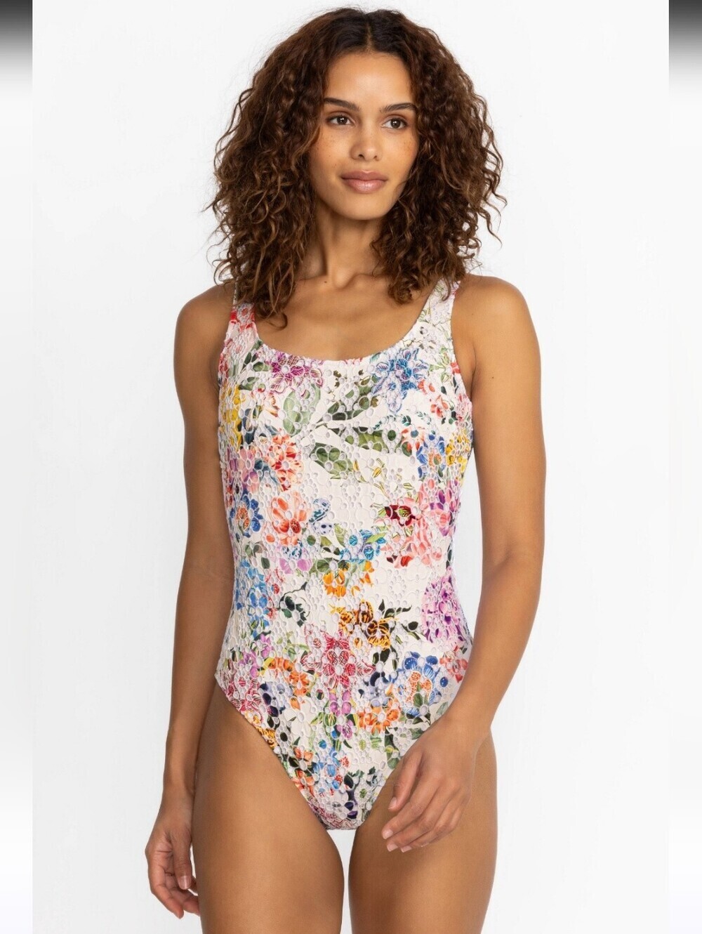 NWT JOHNNY WAS NEON JUNGLE EYELET ONE PIECE SWIMSUIT SZ 2X